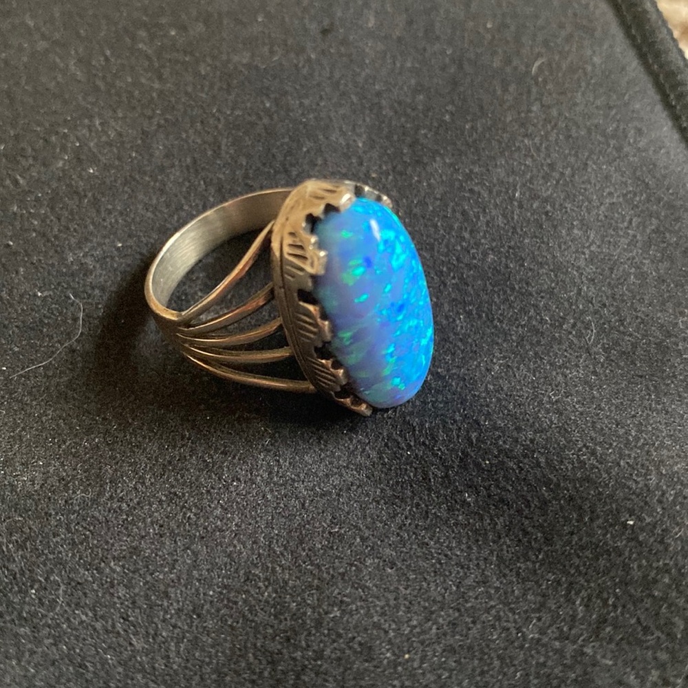 Sterling Silver Opal Southwest Ring